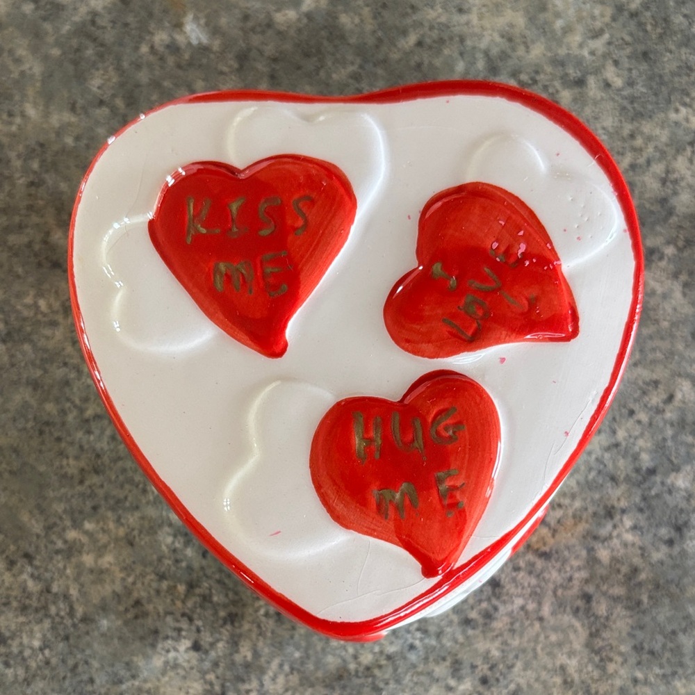 Heart Shaped Ceramic Trinket Box